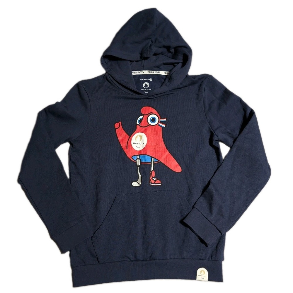 Paris 2024 Paralympics Phryge Mascot Hoodie Youth 14 Navy Official Olympics